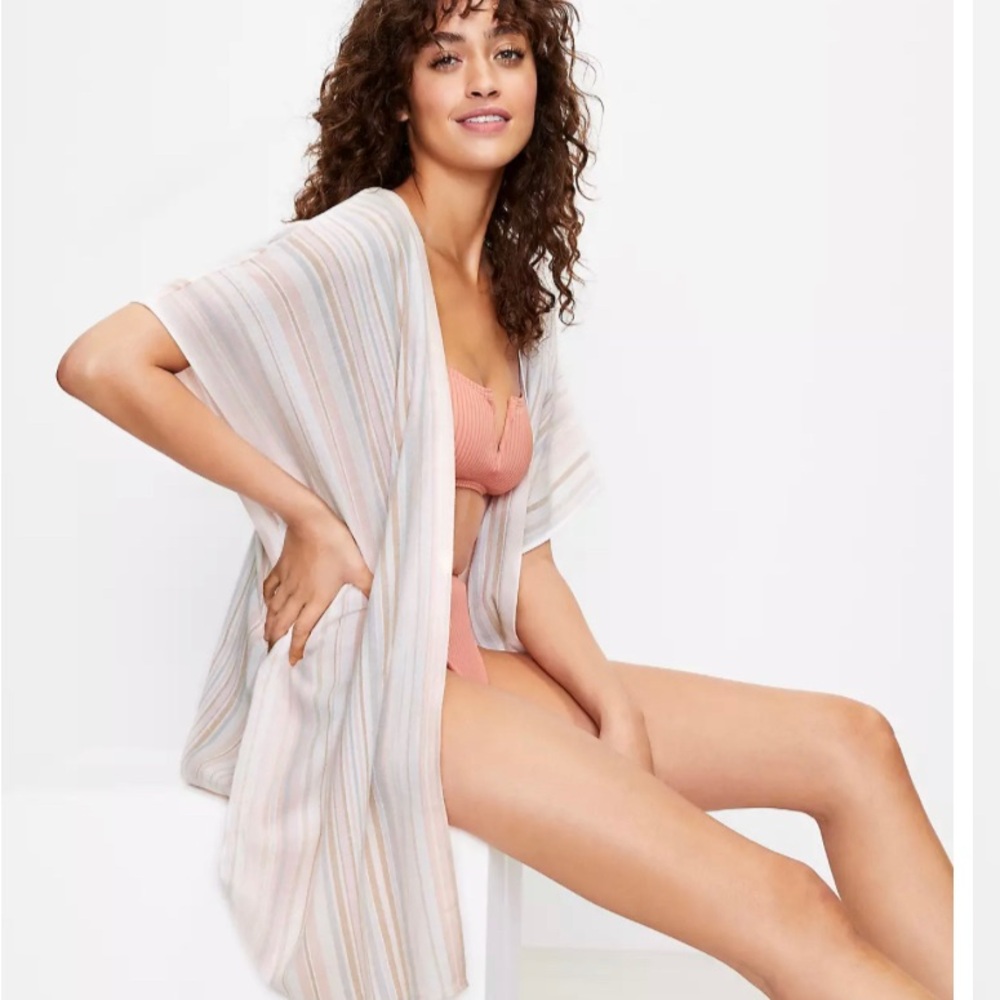 Striped Kimono Cover-up